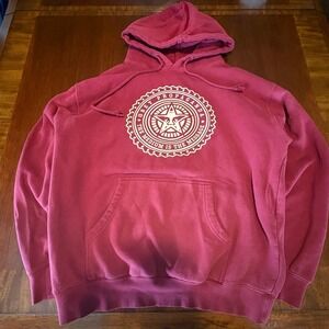 Obey Propaganda Icon Hoodie Red Graphic Pullover Streetwear Sweatshirt